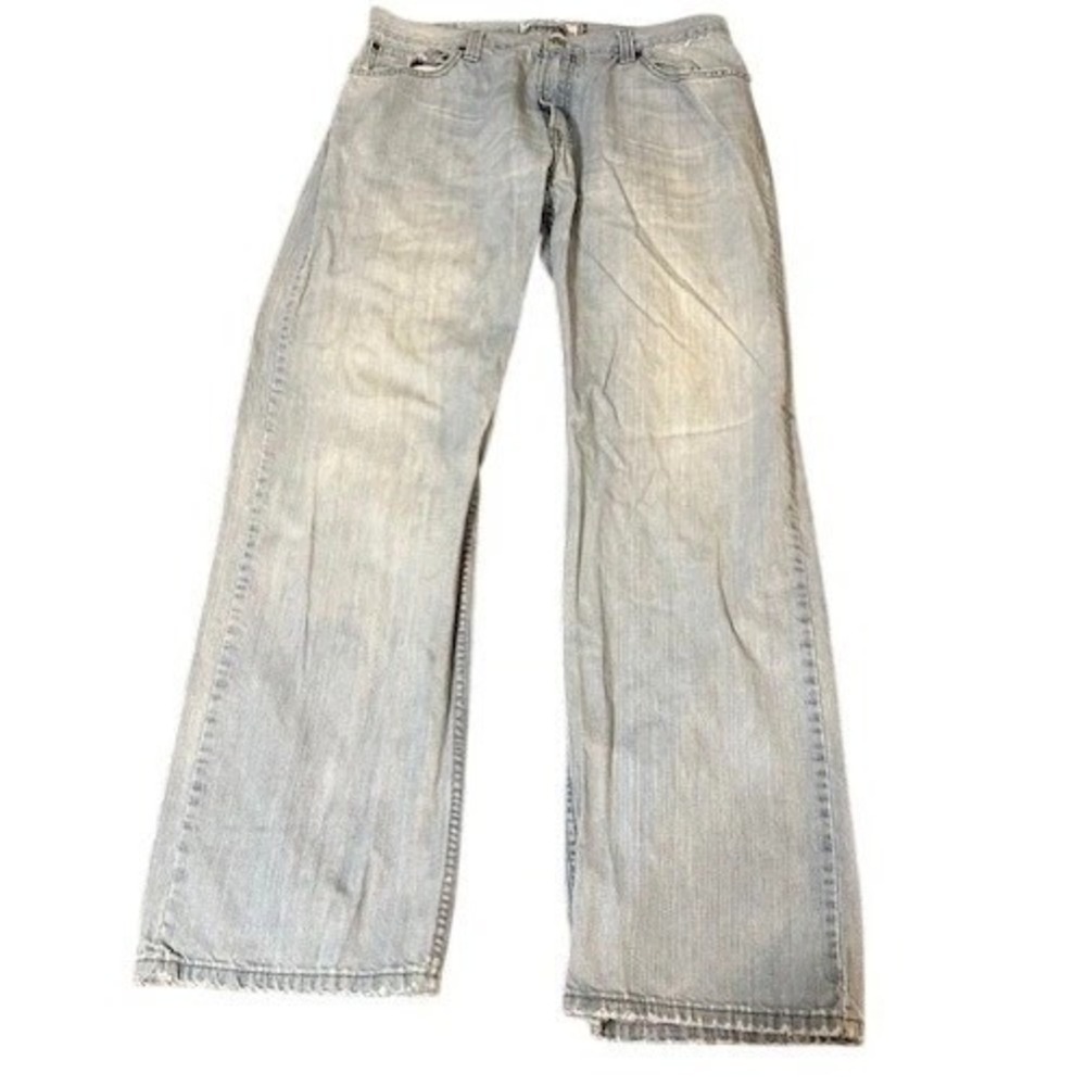Levi's 559 Mens 36X34 Light Wash Relaxed Fit Straight Leg Distressed Blue Jeans